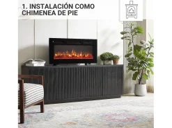 Lareira elétrica BALDERIA Leif 36 - 3 em 1 - preta
