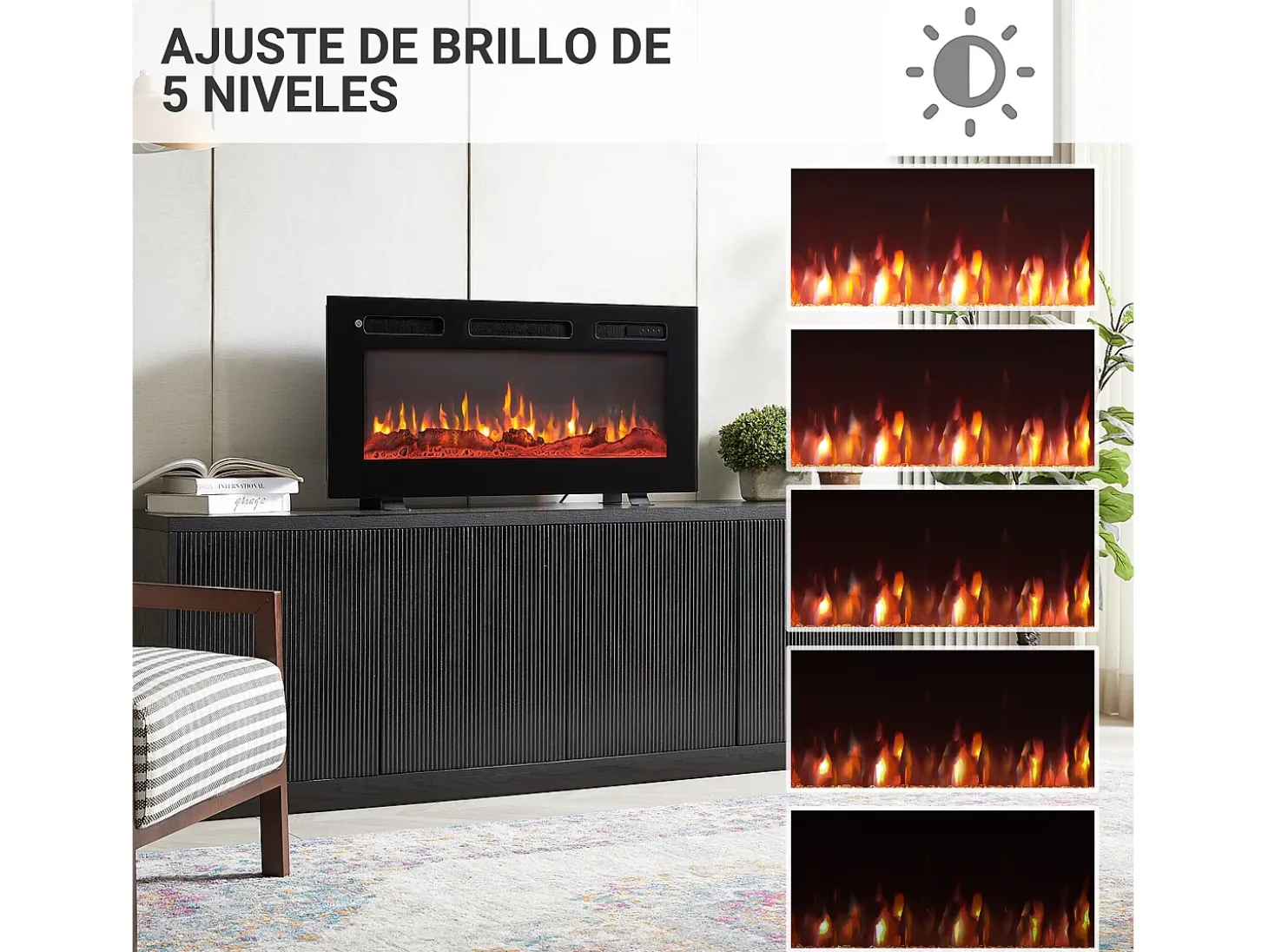 Lareira elétrica BALDERIA Leif 36 - 3 em 1 - preta