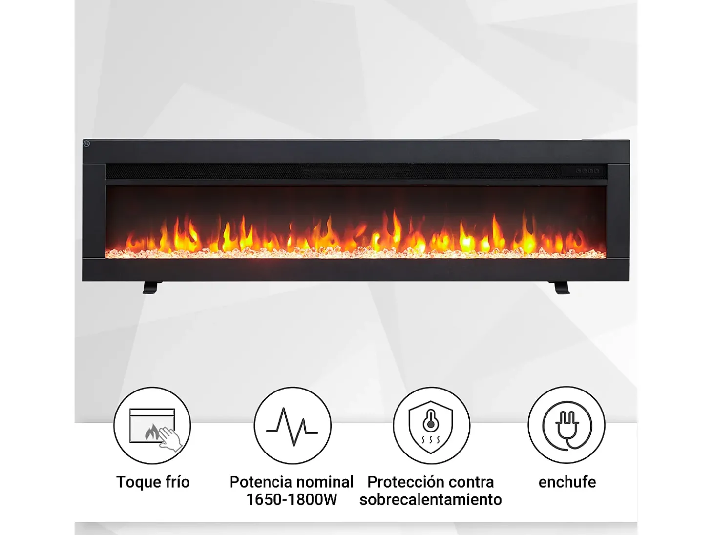 Lareira elétrica BALDERIA Agnes 50 - 3 em 1, lareira de chão, de parede ou embutida