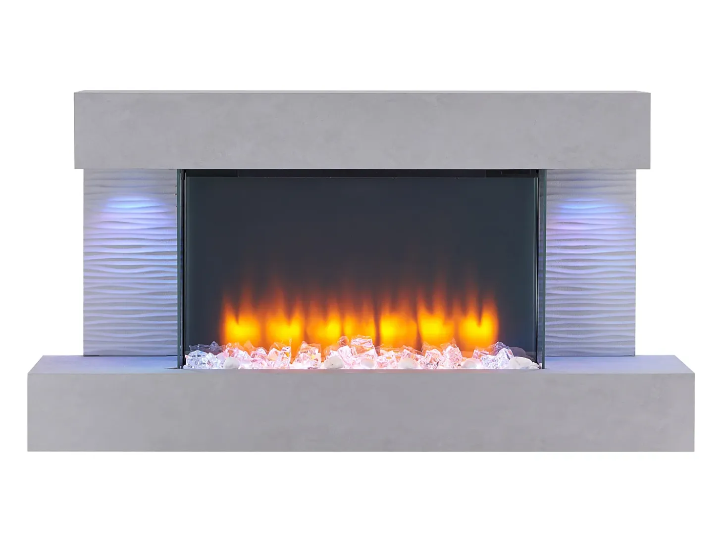Lareira elétrica BALDERIA Aieda - Lareira de parede, aquecimento 2000 W - Aspecto betão