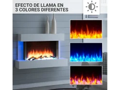 Lareira elétrica BALDERIA Aidan, lareira elétrica de parede, 2000 W - Branca