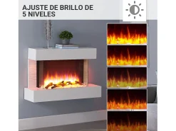 Lareira elétrica BALDERIA Aidan, lareira elétrica de parede, 2000 W - Branca