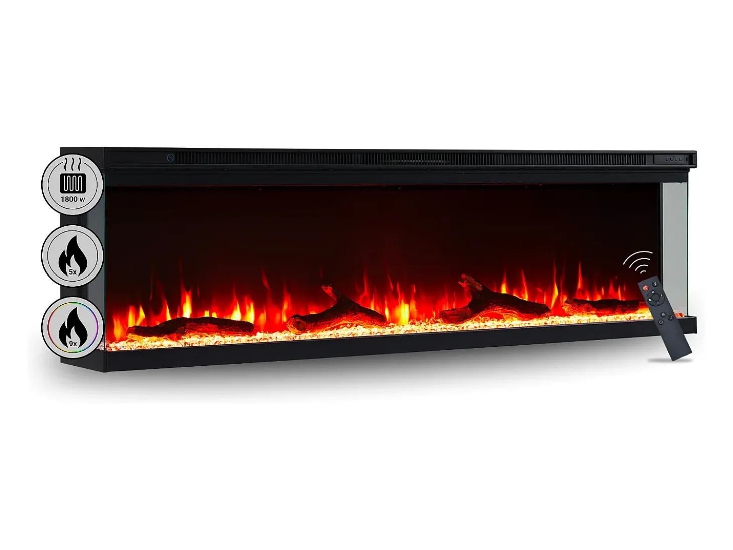 Lareira elétrica BALDERIA pure Orson 60 - Lareira de parede/embutida - Preto