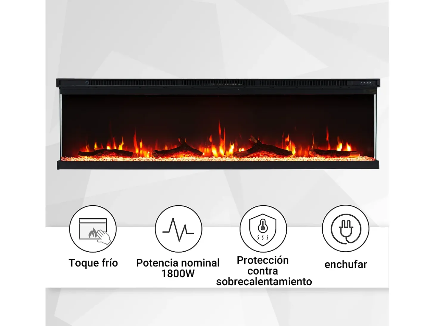 Lareira elétrica BALDERIA pure Orson 60 - Lareira de parede/embutida - Preto