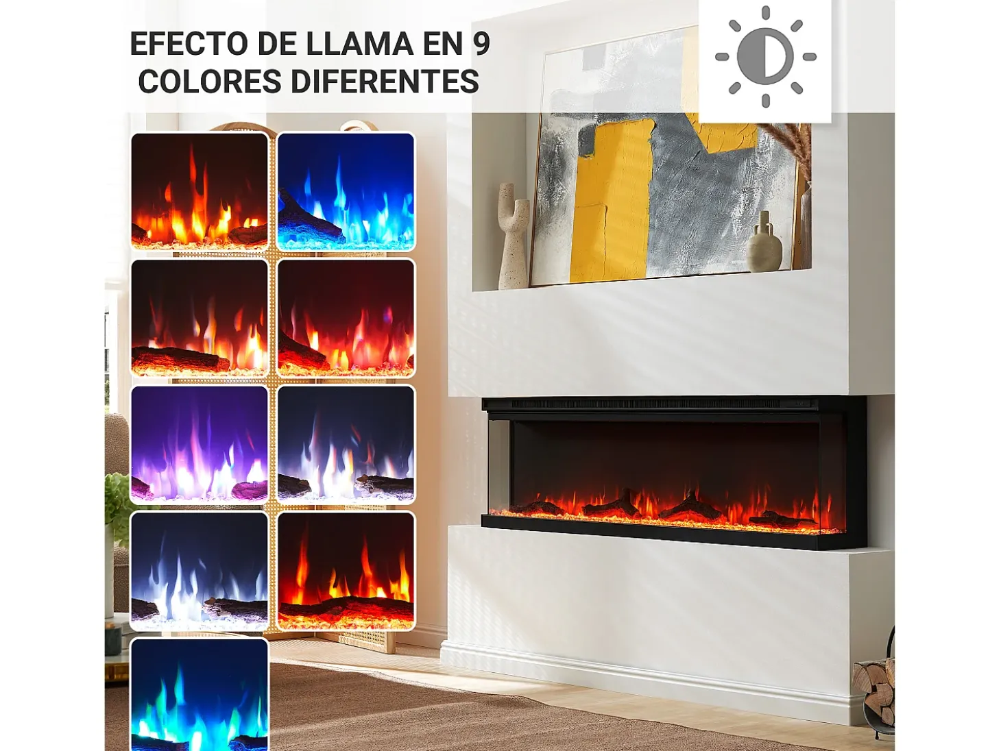 Lareira elétrica BALDERIA pure Orson 60 - Lareira de parede/embutida - Preto