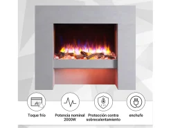Lareira elétrica BALDERIA Naran - Lareira de chão - cinzento betão