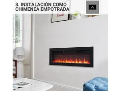 Lareira elétrica BALDERIA Agnes 36 - Lareira de chão, de parede ou embutida - Preto