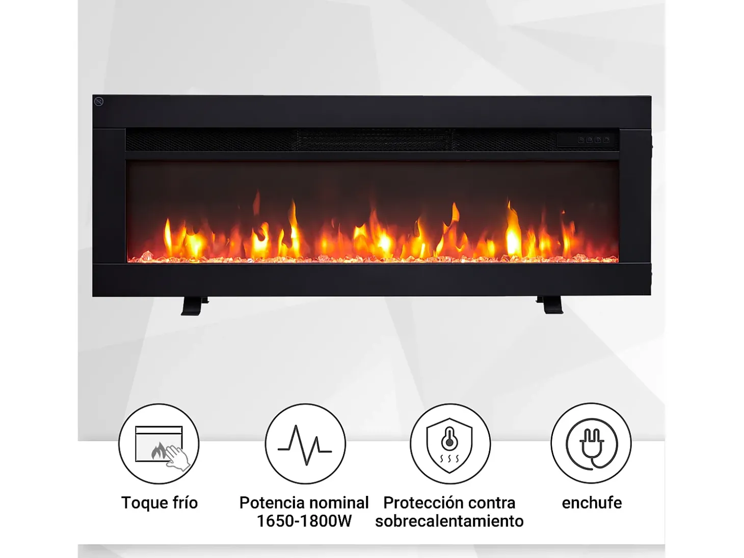 Lareira elétrica BALDERIA Agnes 36 - Lareira de chão, de parede ou embutida - Preto