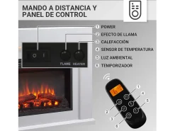 Lareira elétrica BALDERIA Apollon - Lareira com aquecimento - Aspecto betão