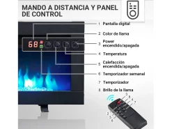 Lareira elétrica BALDERIA Agnes 40 - Lareira de chão, de parede ou embutida - Preto