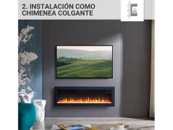 Lareira elétrica BALDERIA Agnes 40 - Lareira de chão, de parede ou embutida - Preto