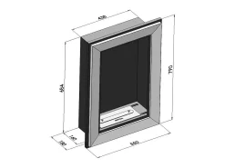 Lareira embutida a bioetanol Frame 550 SimpleFire em branco com vidro
