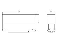 Lareira embutida a bioetanol biofireplace de canto 90x45 SUTRI 90 SX