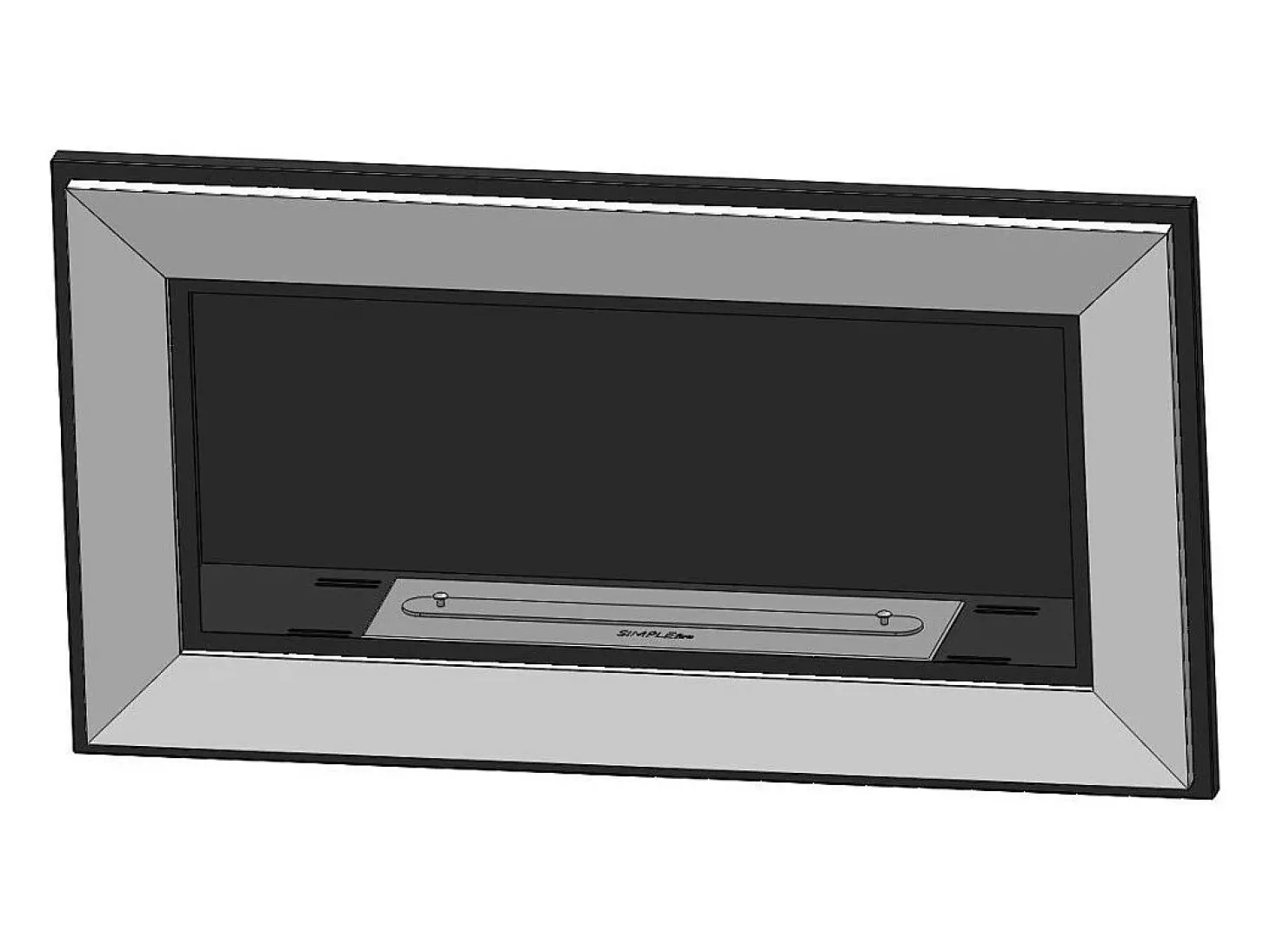 Lareira embutida a bioetanol Frame 900 SimpleFire com vidro preto