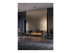 Lareira embutida a bioetanol Inside Black 2000 - Preto fosco, com vidro, queimador de 6 L, design moderno
