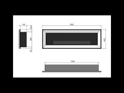 Lareira embutida a bioetanol Frame 1500 White SimpleFire com vidro
