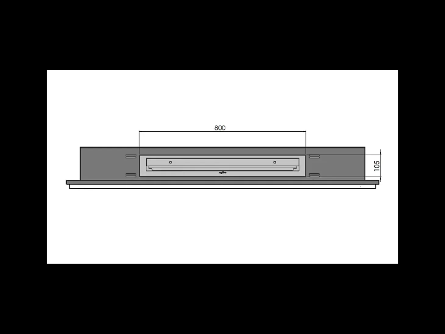 Lareira embutida a bioetanol Frame 1500 SimpleFire com vidro preto