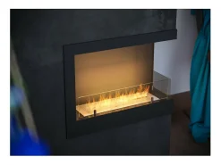 Lareira embutida a bioetanol Corner 600 Right SimpleFire com vidro