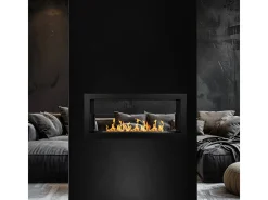 Lareira embutida a bioetanol dupla face biofireplace 2 lados 90x40 MONTEFALCO 90