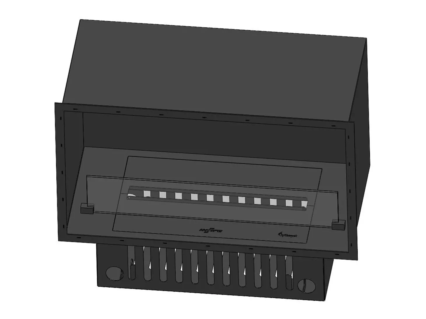 Lareira embutida a vapor Invapo Inside 800 - Chama multicolorida, efeito 3D e controle por aplicativo, tanque de 1,2 l - 835 cm