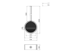 Lareira embutida a vapor de água Corner L1200 com chama multicolorida, efeito 3D e controle por aplicativo, tanque de 2,4 l - 120 cm
