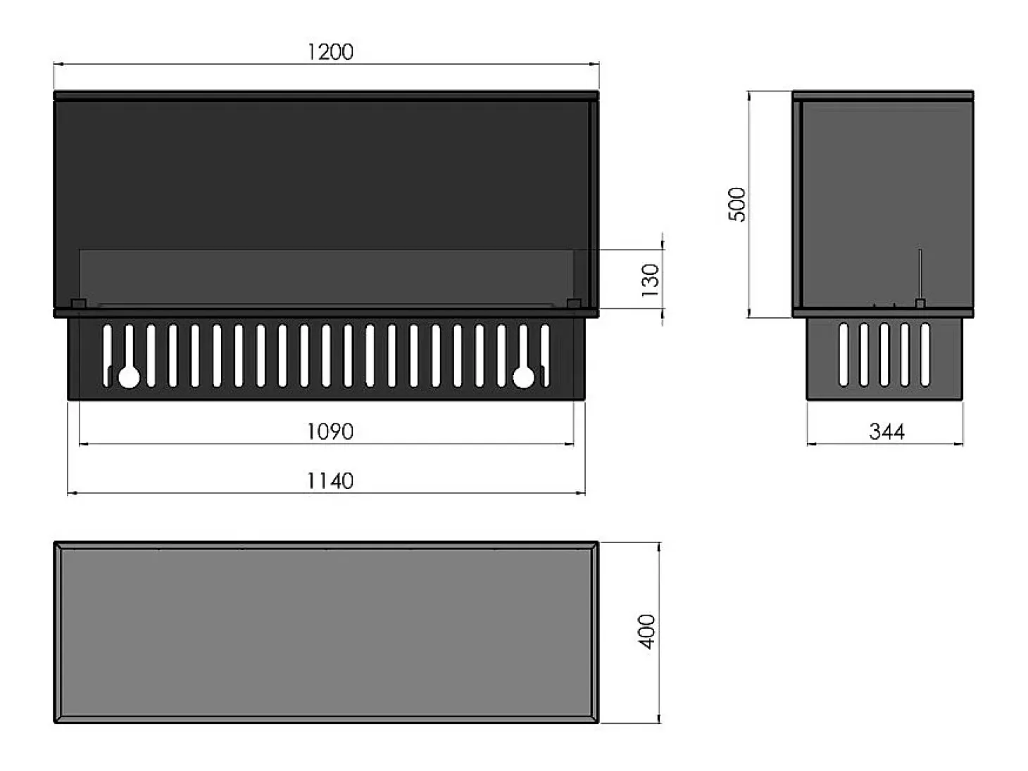 Lareira embutida a vapor de água Corner L1200 com chama multicolorida, efeito 3D e controle por aplicativo, tanque de 2,4 l - 120 cm
