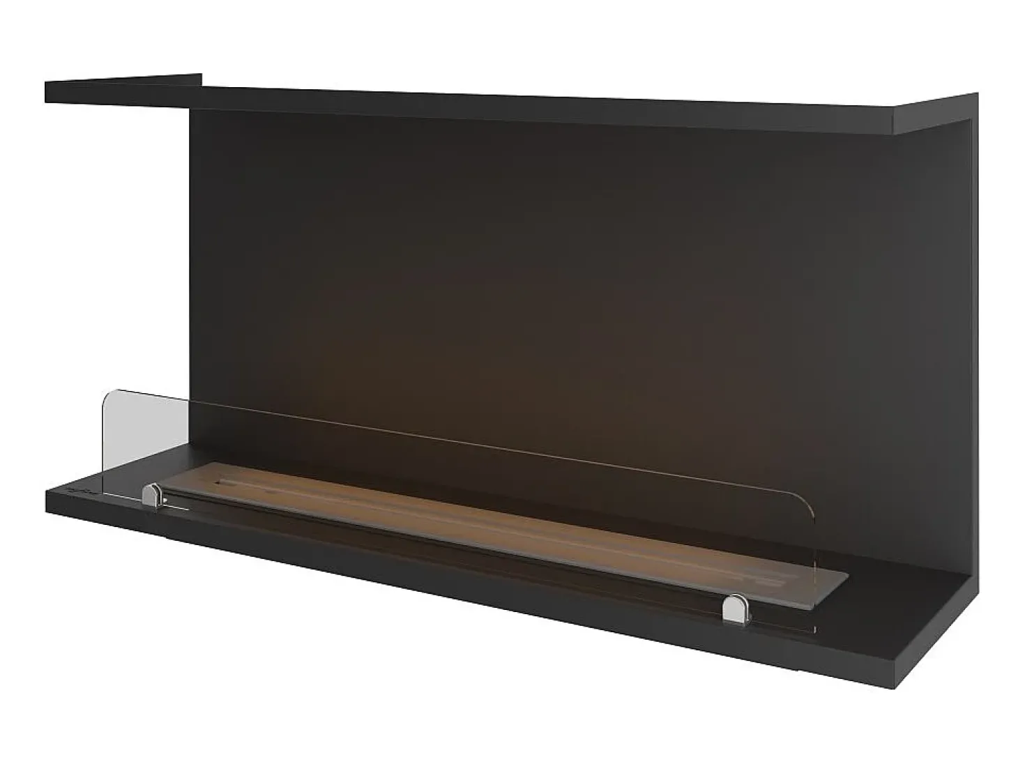 Lareira Integrada a Bioetanol Design C1000 V.2 com Vidro Aberto em 3 Faces e Queimador de 2 Litros