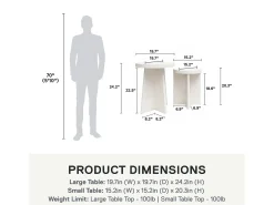 Liam | Mesa de apoio Conjunto de 2 em Gesso Creme