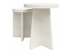 Liam | Mesa de apoio Conjunto de 2 em Gesso Creme