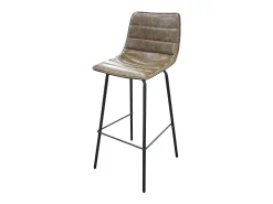 Lot de 2 tabourets de bar avec dossier effet cuir tilleul collection NETS - Style industriel