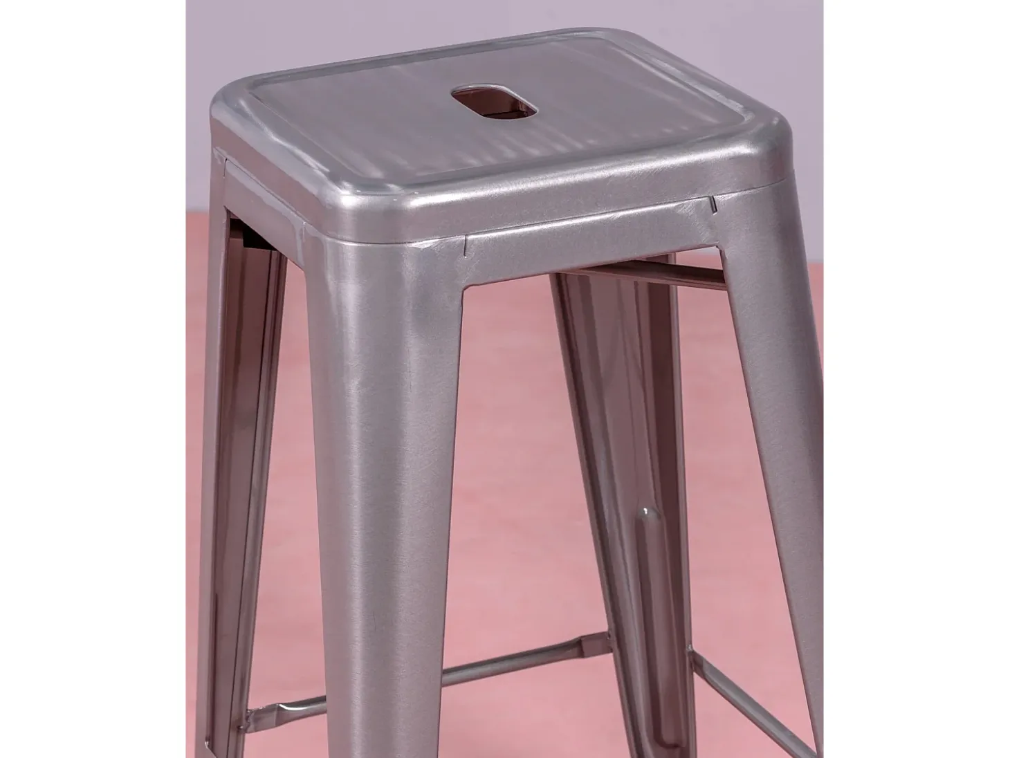 Lote de 4 bancos de metal com 66 cm de altura - Bistro - Metal
