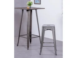 Lote de 4 bancos de metal com 66 cm de altura - Bistro - Metal