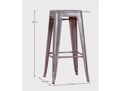 Lote de 4 bancos de metal com 66 cm de altura - Bistro - Metal
