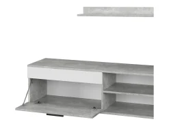 Lowboard & Regal concreto/branco 139.8x35.3x38.9 berno