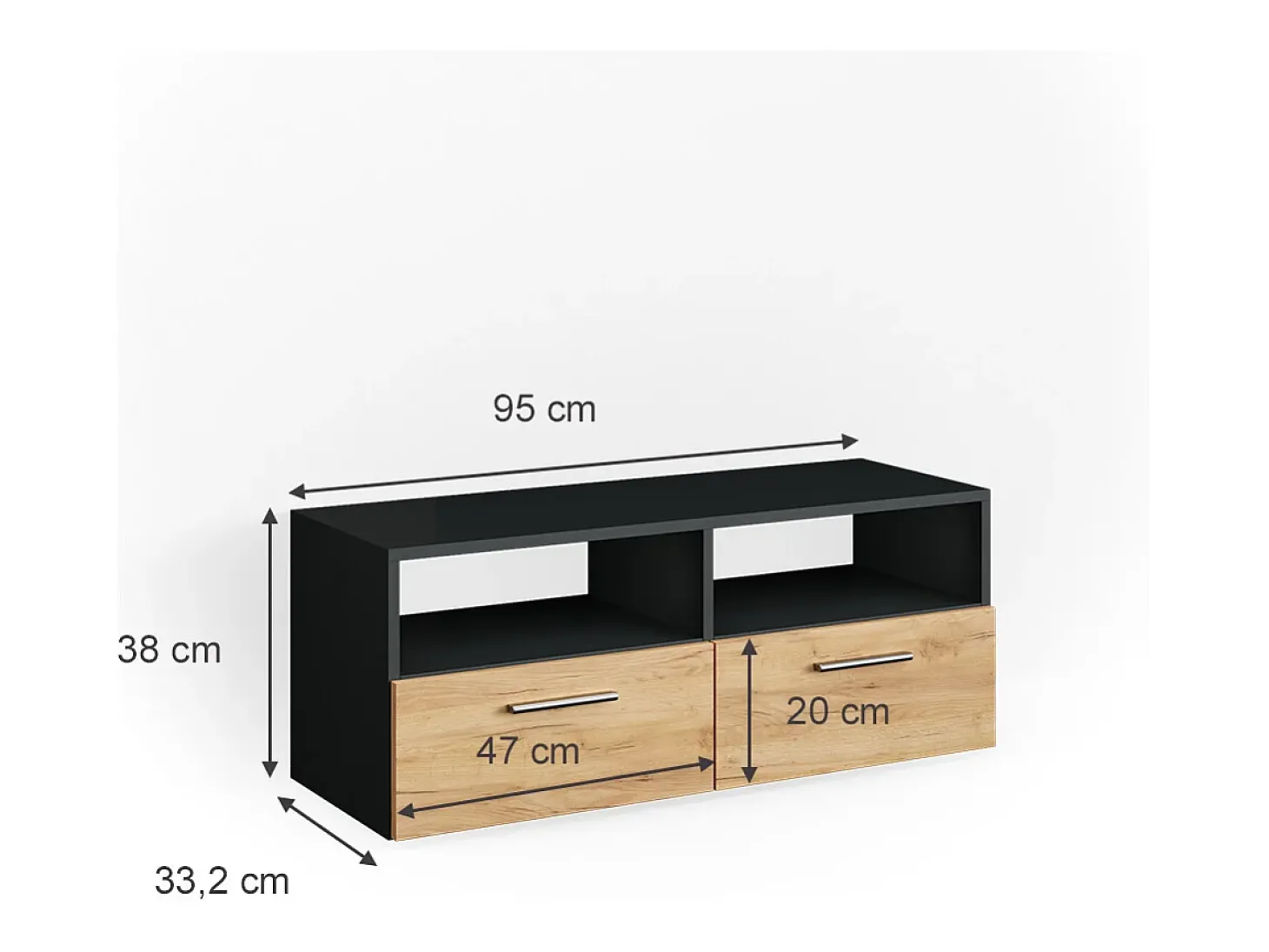 Lowboard antracite 95x33.2x38 diego