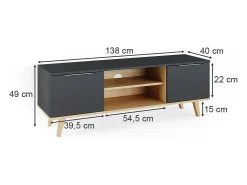 Lowboard antracite 138x40x49 nautica