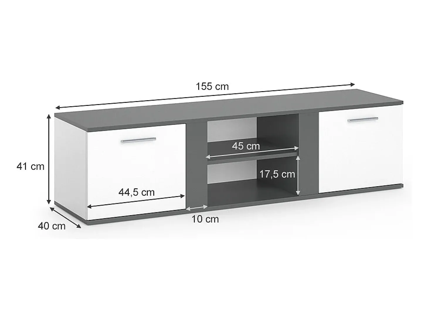 Lowboard antracite 155x40x41 novelli