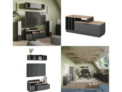 Lowboard antracite/sonoma 120x40x49.9 betti