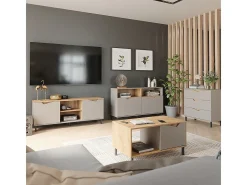Lowboard carvalho verde/artesanato 150x38x60 marelle
