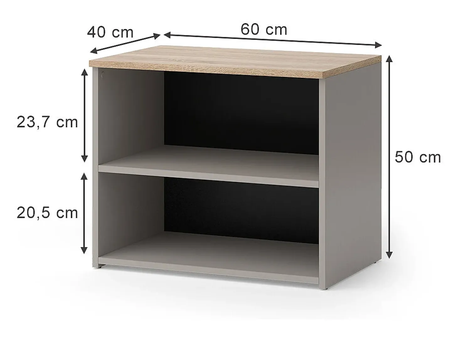 Lowboard cinzento-bege 60x40x50 wido