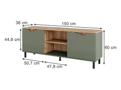 Lowboard grün/artisan 150x38x60 marelle