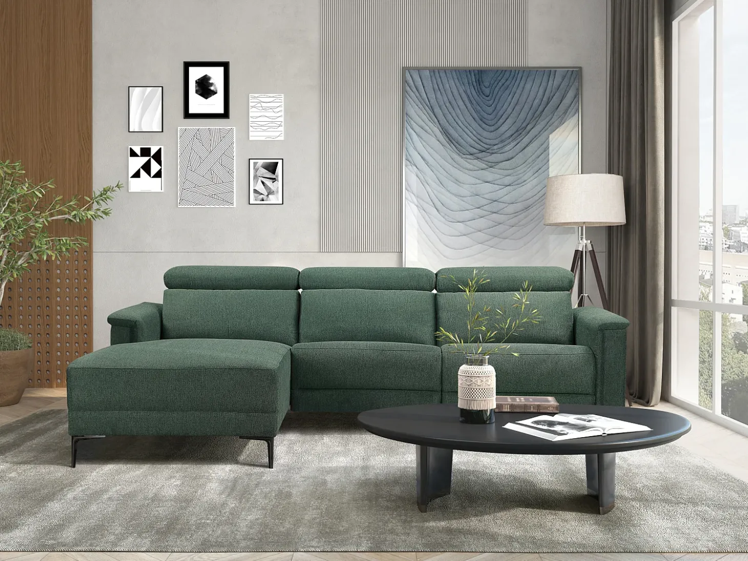 Lund 3S 1 cadeira reclinável L Electric Cognac
