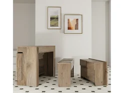 MAIRA - Conjunto de consola com dois bancos extensíveis - Dimensões de instalação: 42 x 90 x 75 cm - Entrega gratuita