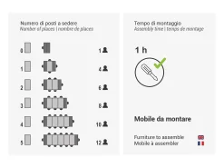 MAIRA - Conjunto de consola com dois bancos extensíveis - Dimensões de instalação: 42 x 90 x 75 cm - Entrega gratuita