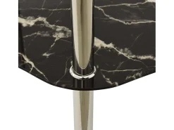 Mesa apoio 2 prateleiras 38x38x50cm vidro temp. transp./preto