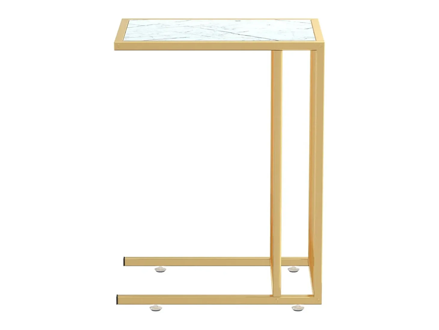 Mesa apoio computador mármore branco 50x35x65cm vidro temperado