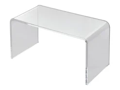 Mesa Auxiliar SucceBuy de Acrílico em Forma de C SucceBuy Mesa Auxiliar Transparente Altura de 41CM