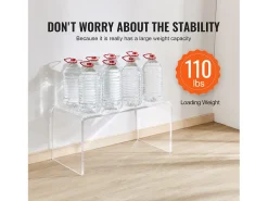 Mesa Auxiliar SucceBuy de Acrílico em Forma de C SucceBuy Mesa Auxiliar Transparente Altura de 41CM