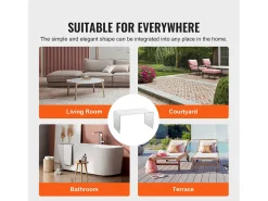 Mesa Auxiliar SucceBuy de Acrílico em Forma de C SucceBuy Mesa Auxiliar Transparente Altura de 41CM