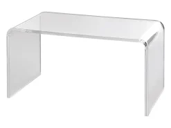 Mesa Auxiliar SucceBuy de Acrílico em Forma de C SucceBuy Mesa Auxiliar Transparente Altura de 41CM